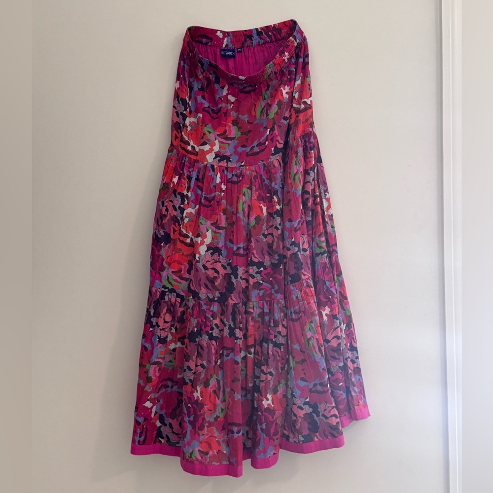 Ro’s Garden Vibrant Multicolor Floral Maxi Skirt